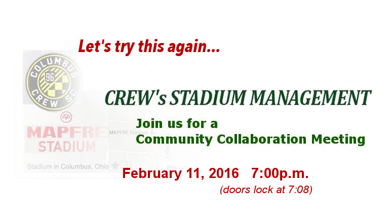 2016 february meeting with Crew Stadium management as guests